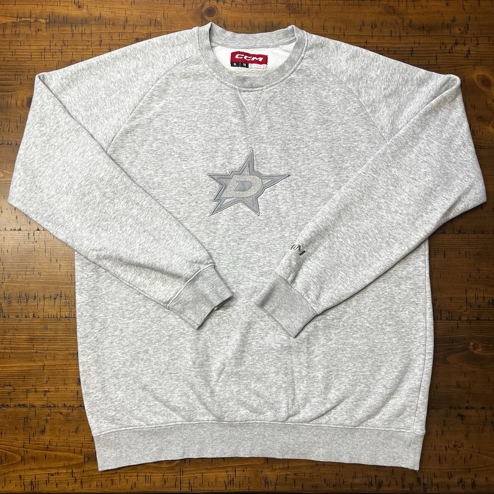 Vintage Dallas Stars CCM Sweatshirt Sz XL Gray NHL Hockey Y2K